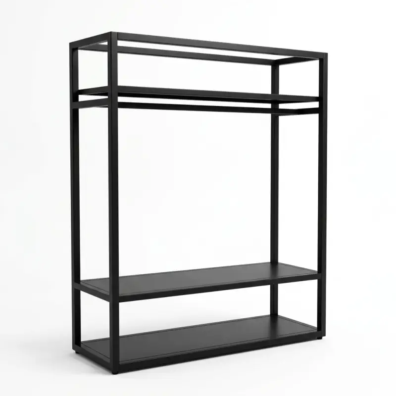 Rak Display Baju Besi dengan Gantungan dan Shelving [5]