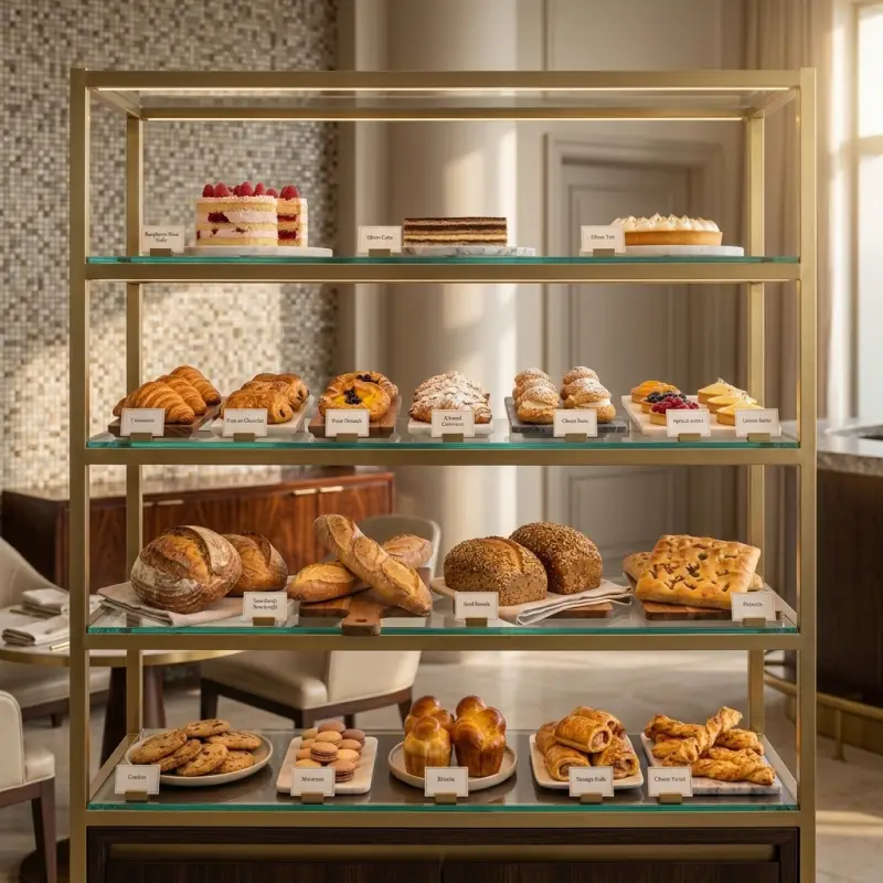 Rak Display Bakery Besi Finishing Brass [4]