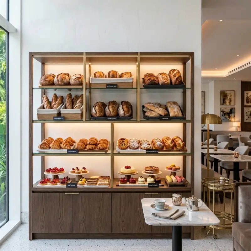 Rak Display Bakery Besi Finishing Brass [2]