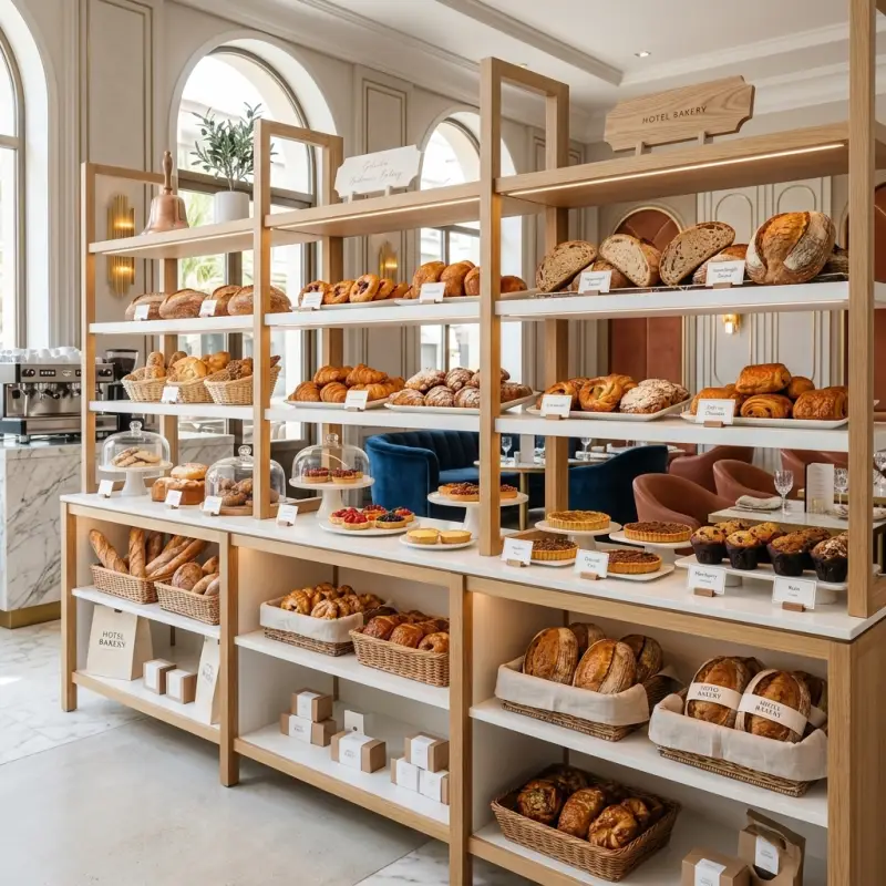 Rak Display Bakery Kayu Gaya Minimalis [3]