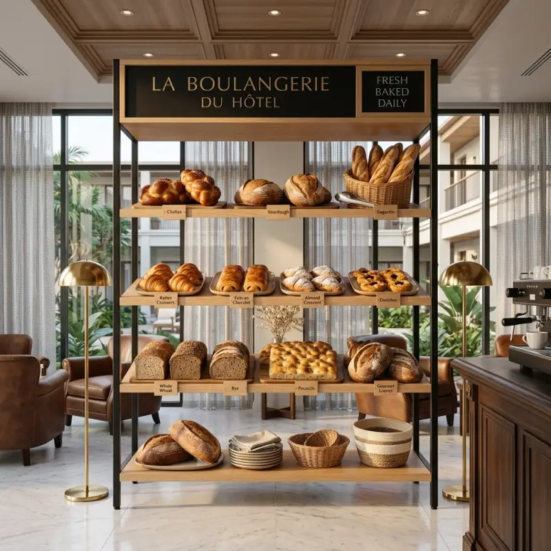Rak Display Bakery Kayu Gaya Minimalis [2]
