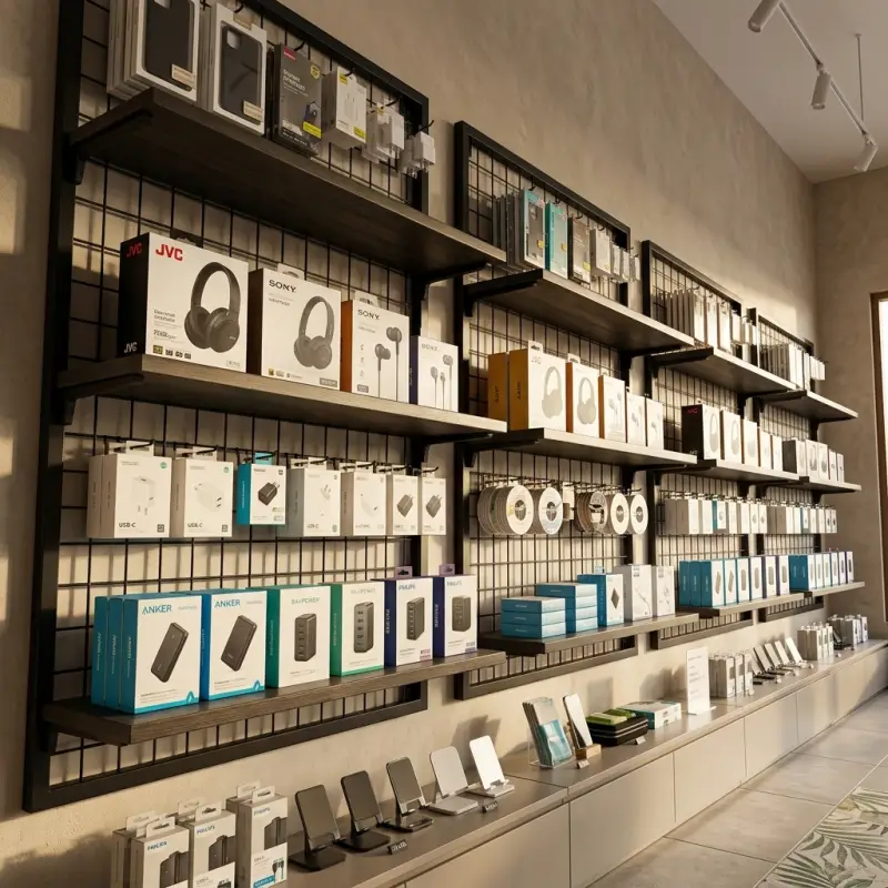Rak Display Dinding Grid Besi 3 Susun [3]