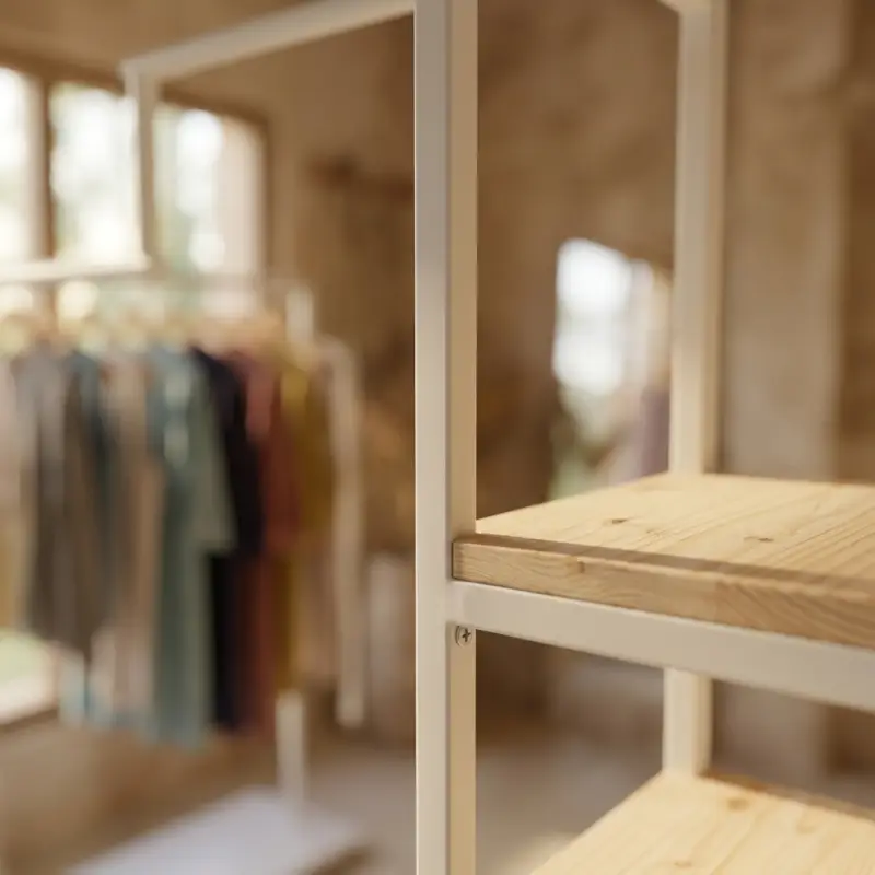 Rak Display Pakaian Kombinasi Hanging Rail dan Rak Susun [6]
