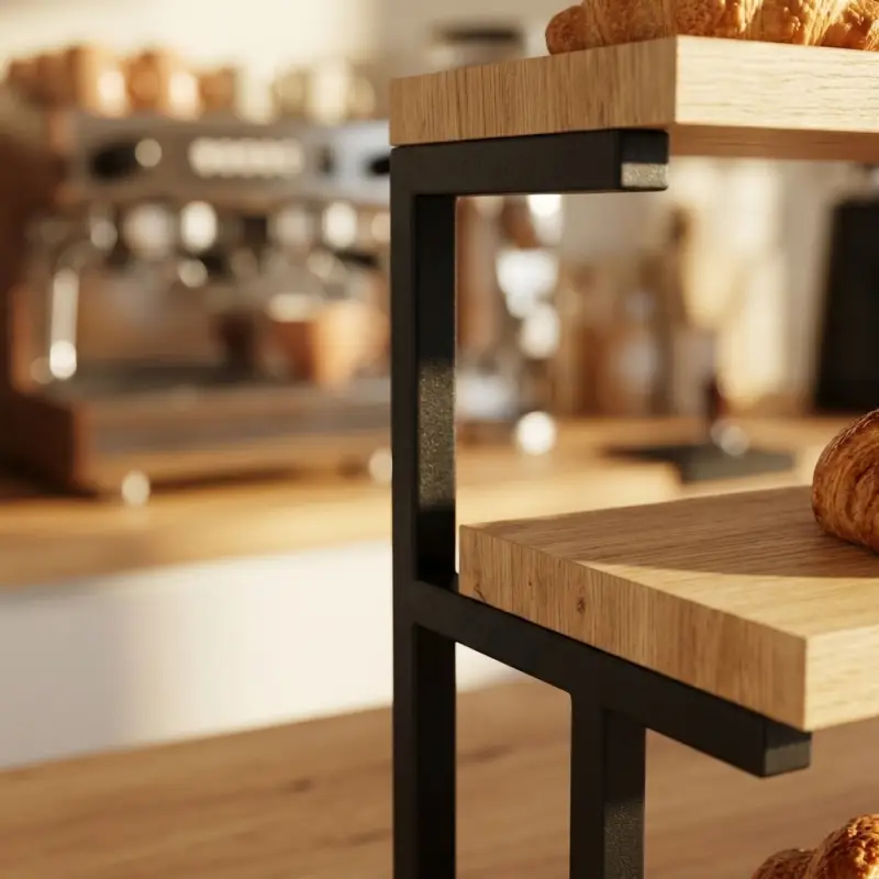 Rak Display Pastry 3 Tingkat Besi Kayu [5]