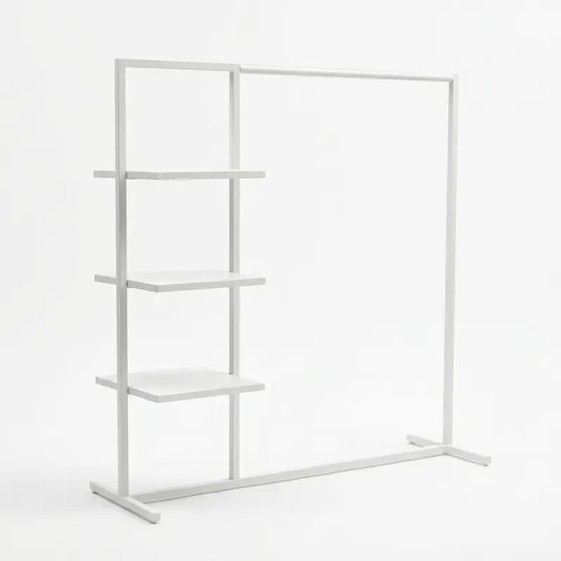 Rak Gantung Pakaian dengan Rak Shelving Minimalis [5]