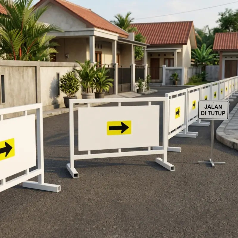 Road Barrier Besi dengan Panel Informasi Arah [3]