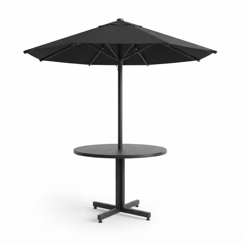 Set Meja Cafe Outdoor Bulat dengan Payung Pelindung [5]