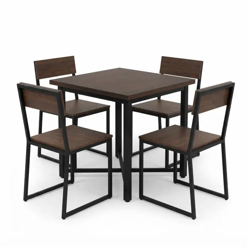 Set Meja Kursi Cafe Industrial Rangka Besi Top Kayu [5]
