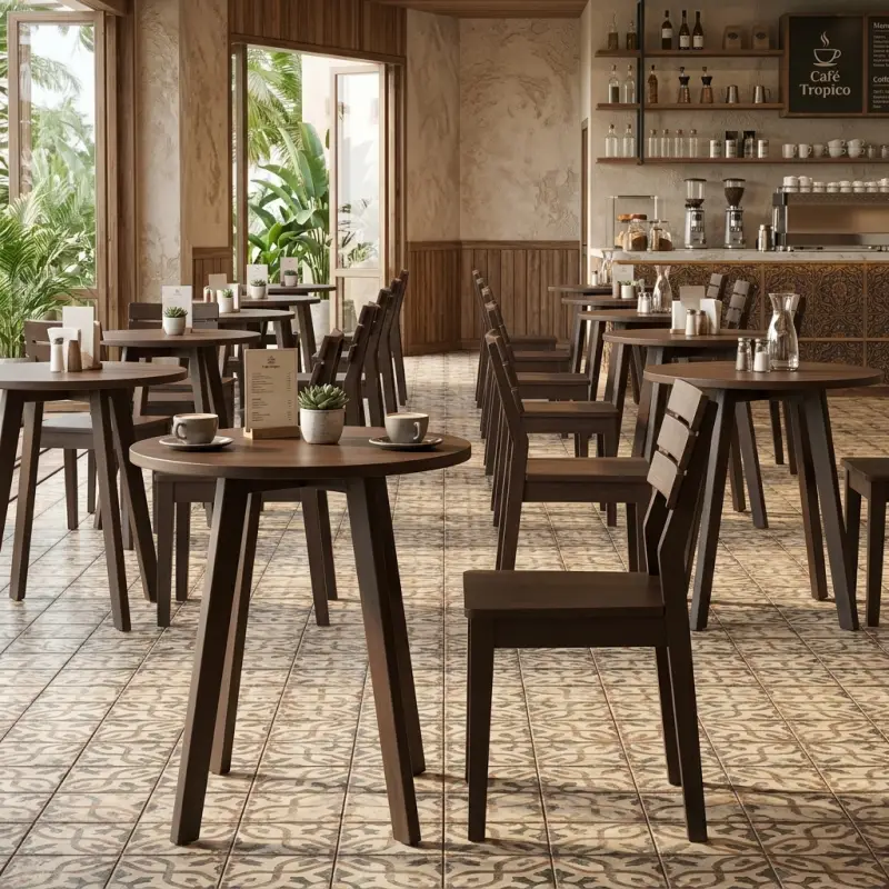 Set Meja Kursi Cafe Industrial Rangka Besi Top Kayu [2]