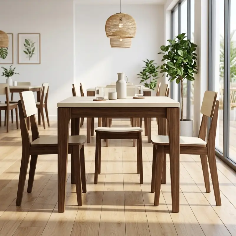 Set Meja Makan Cafe 4 Kursi Two-Tone [2]