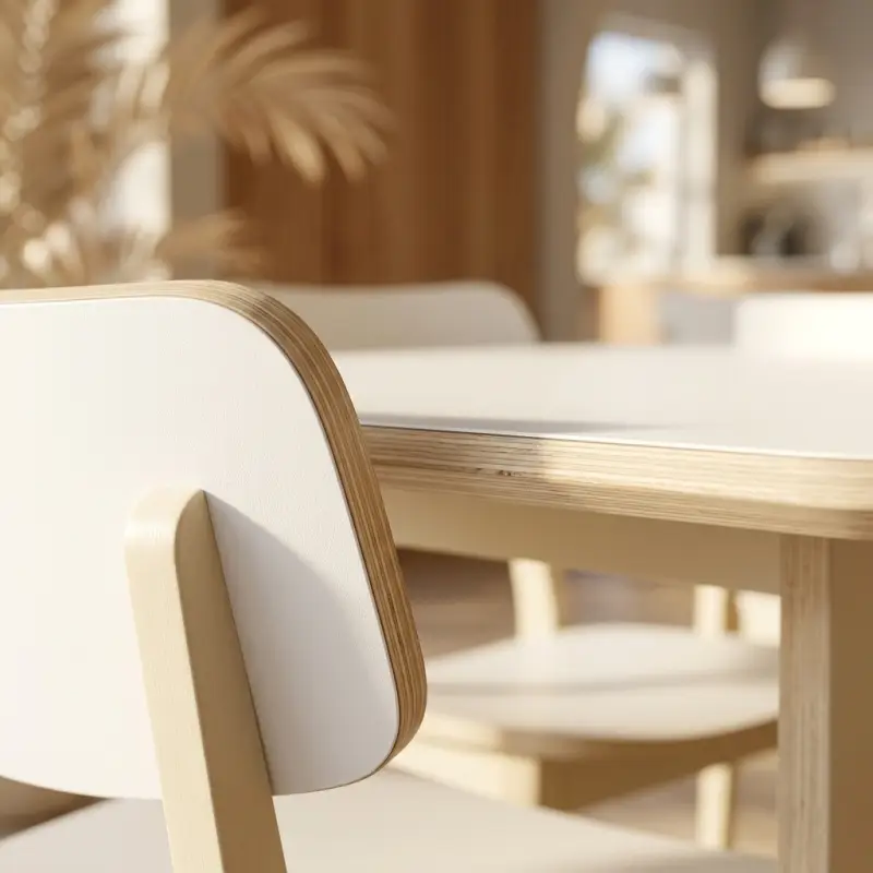 Set Meja Makan Cafe Panel Kaki Scandinavian [5]