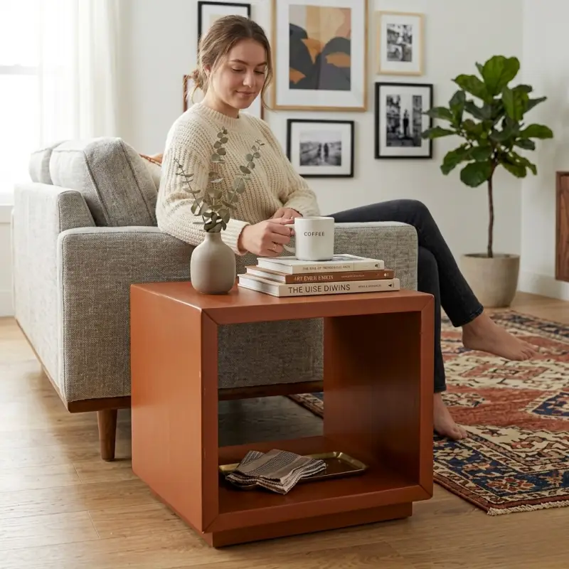 Side Table Kayu Kotak Open Shelf [5]