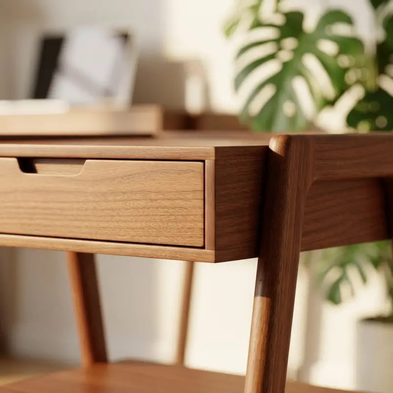 Side Table Kayu Laci 1 Pintu dengan Rak Terbuka Gaya Skandinavia [5]