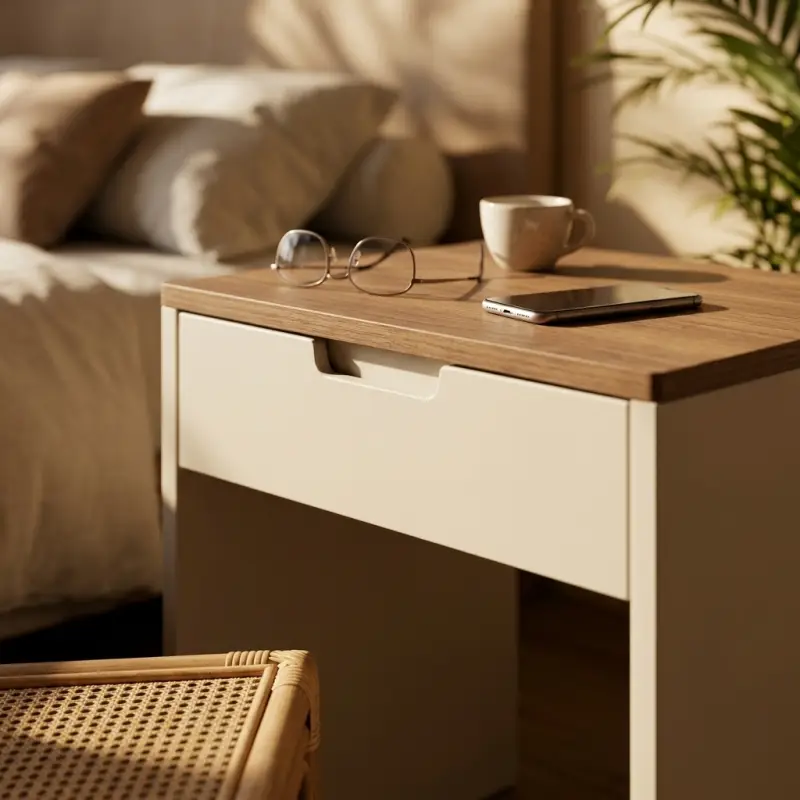 Side Table Nakas Minimalis 1 Laci Kombinasi Kayu dan MDF [2]
