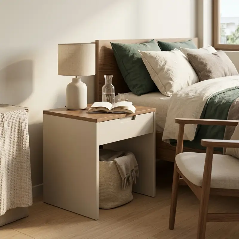 Side Table Nakas Minimalis 1 Laci Kombinasi Kayu dan MDF [3]