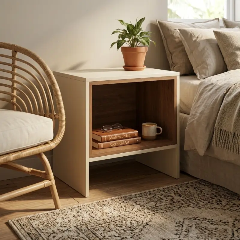 Side Table Open Shelf Dua Tone Kayu [2]