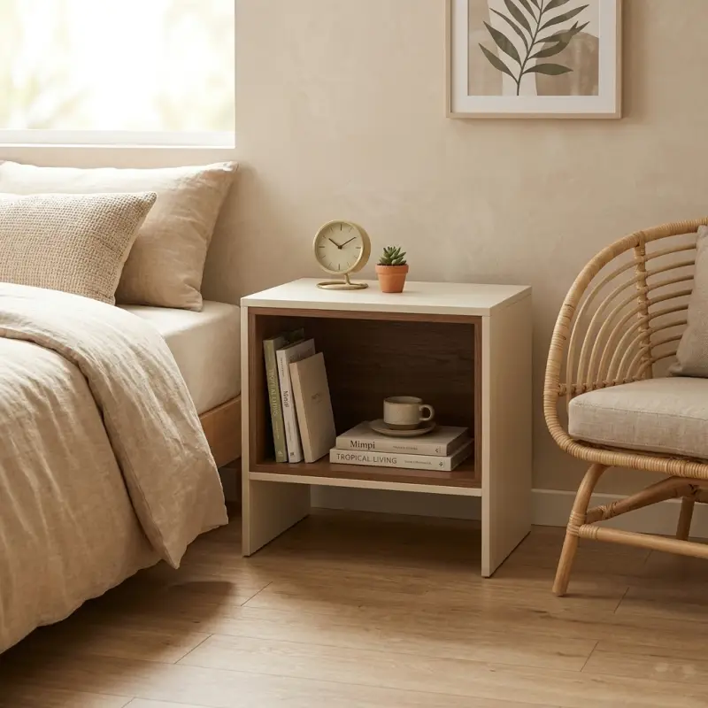 Side Table Open Shelf Dua Tone Kayu [4]