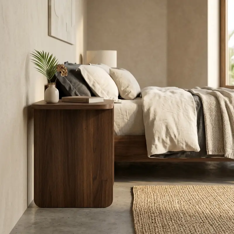 Side Table Panel Kaki Slab Kayu Walnut Finishing Natural [4]