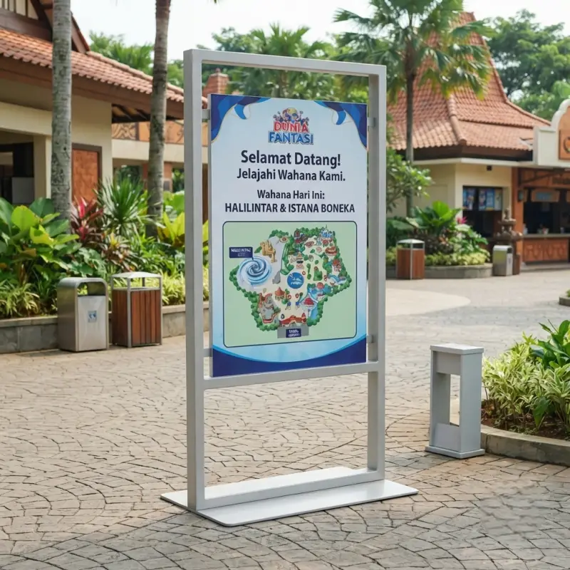 Signage Stand Besi Papan Informasi Floor Standing [3]