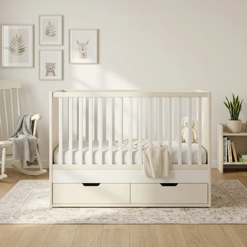 Tempat Tidur Bayi dengan Laci Penyimpanan Bawah [2]