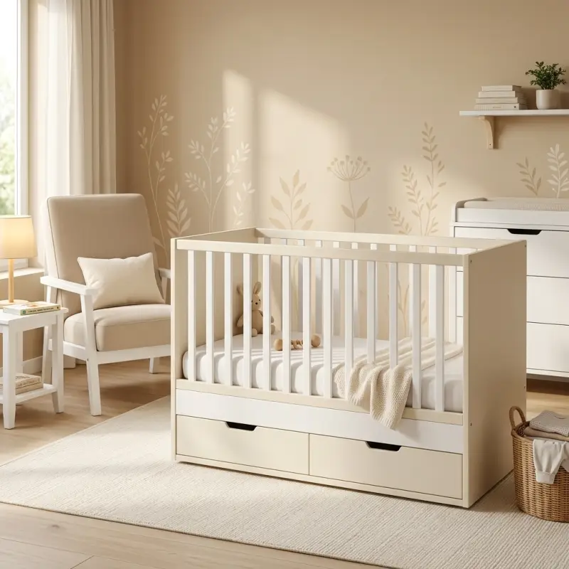 Tempat Tidur Bayi dengan Laci Penyimpanan Bawah [4]