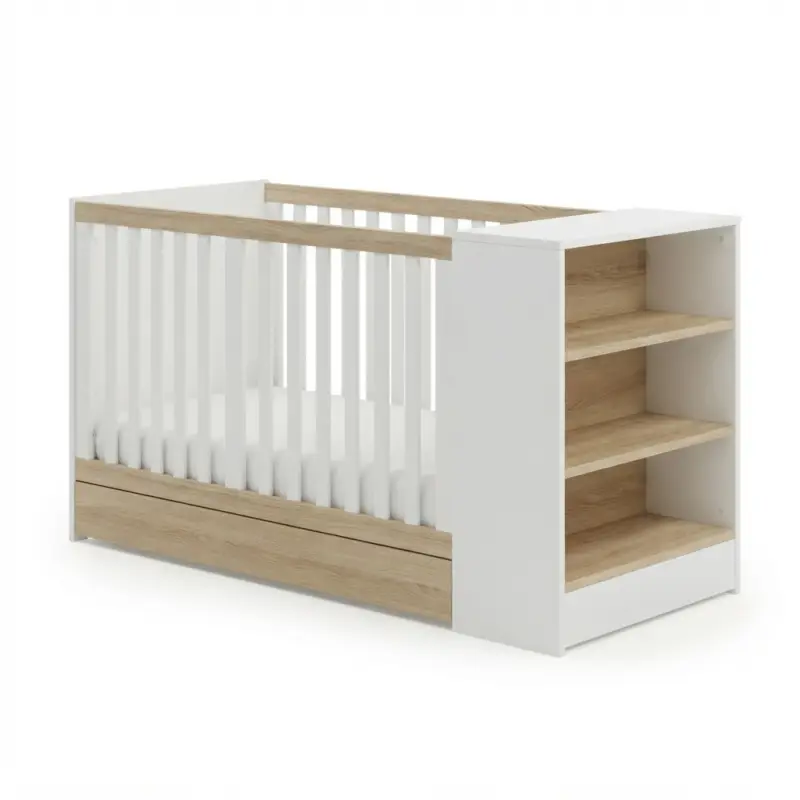 Tempat Tidur Bayi dengan Rak Penyimpanan Samping [5]