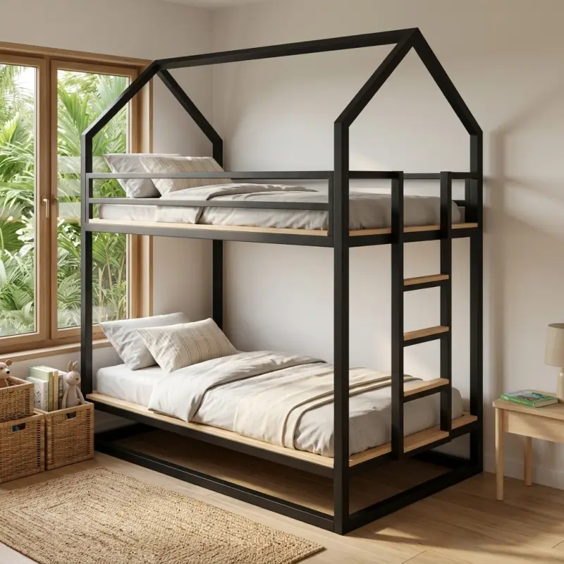 Tempat Tidur Tingkat Rangka Besi Atap Rumah [4]