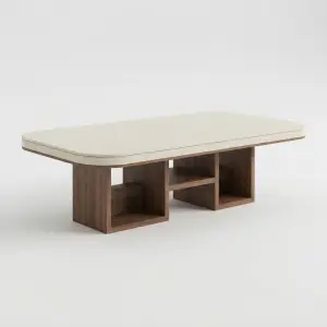 Coffee Table Kayu dengan Open Shelf Storage [5]
