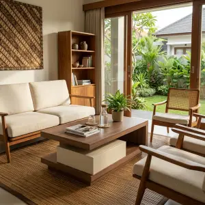 Coffee Table Kayu Minimalis dengan Laci Tersembunyi [3]