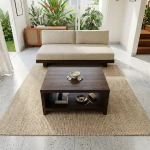 Coffee Table Kayu Solid Rak Bawah Open Shelf [3]