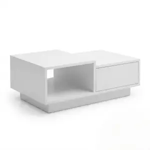 Coffee Table Laci Flush Minimalis dengan Open Shelf