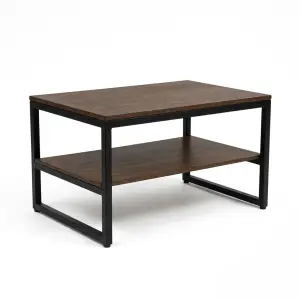 Coffee Table Rangka Besi dengan Rak Bawah