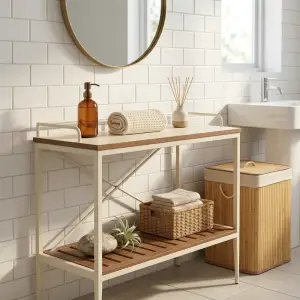 Console Table Besi Rak Kayu Scandinavian [3]