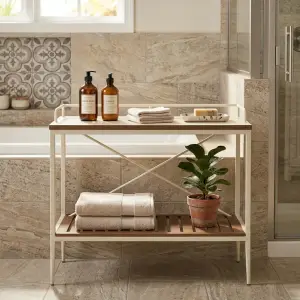 Console Table Besi Rak Kayu Scandinavian [4]