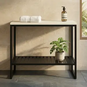 Console Table Besi Rangka Hollow Top Sintered Stone [2]