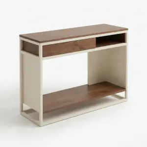 Console Table Kayu Besi Laci Geser Rak Terbuka [5]