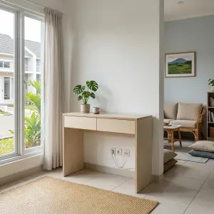 Console Table Laci Kayu Minimalis Finishing Natural [3]