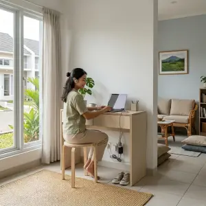Console Table Laci Kayu Minimalis Finishing Natural [5]