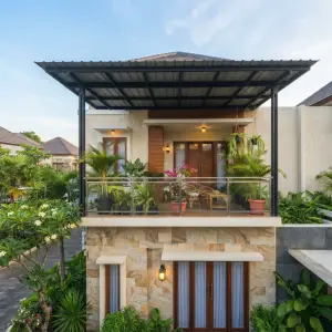 Kanopi Balkon Baja Hollow Atap Spandek Gaya Tropis Modern [4]