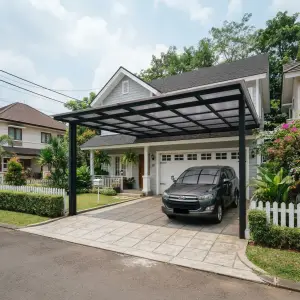 Kanopi Carport Besi Hollow Atap Polycarbonate