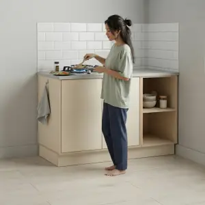 Kitchen Cabinet Bawah dengan Rak Terbuka dan Laci [5]