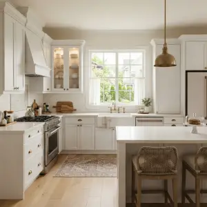Kitchen Set Klasik Putih Shaker Style dengan Kitchen Island [3]