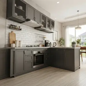 Kitchen Set L-Shape Shaker Style Finishing Doff Abu [2]