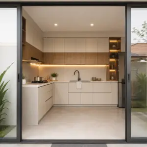 Kitchen Set Minimalis L-Shape dengan Upper & Lower Cabinet [3]