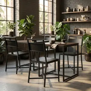 Kursi Cafe Rangka Besi Finishing Hitam Doff [3]