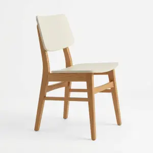 Kursi Makan Kayu Rangka Solid Sandaran Panel — Seri Cafe