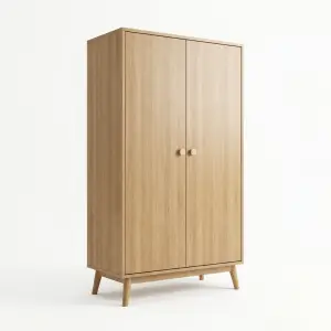 Lemari Pakaian 2 Pintu Skandinavia Finishing Oak Natural