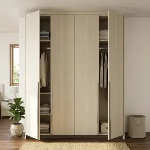 Lemari Pakaian 4 Pintu Swing Finishing Woodgrain [3]