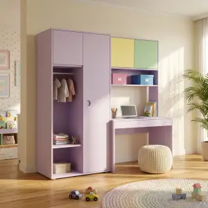 Lemari Pakaian Set Meja Belajar Anak Warna Pastel [2]