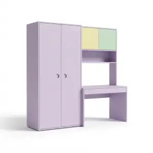 Lemari Pakaian Set Meja Belajar Anak Warna Pastel [5]